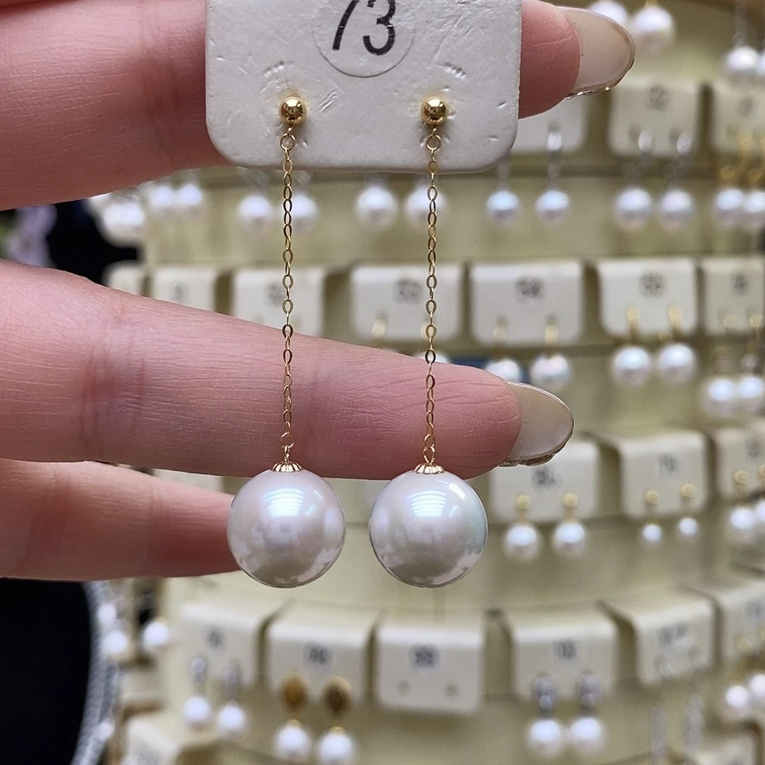淡水珍珠耳饰18K金镶嵌