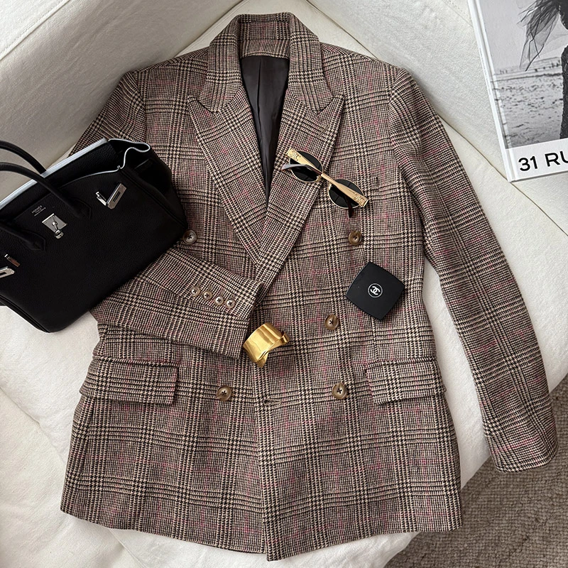 靠谱的私服【英伦贵族】秋冬新款羊毛格纹西装KP250186