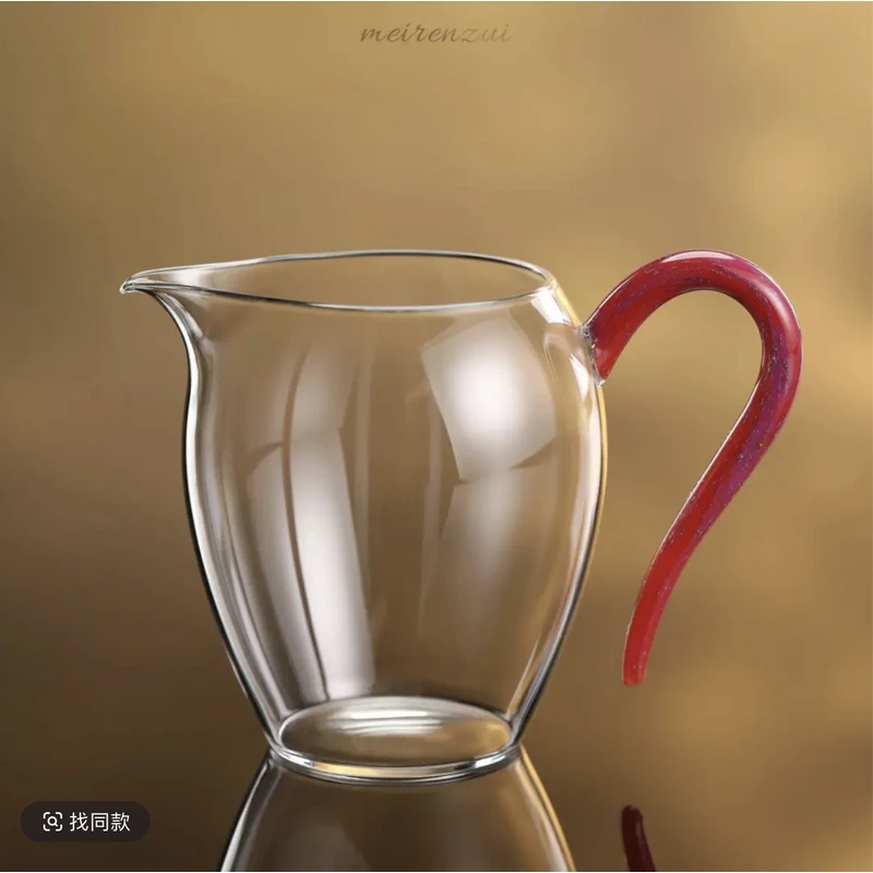 禾器新款 金标凤仪系列 美人醉怡然公道杯 中国红把手