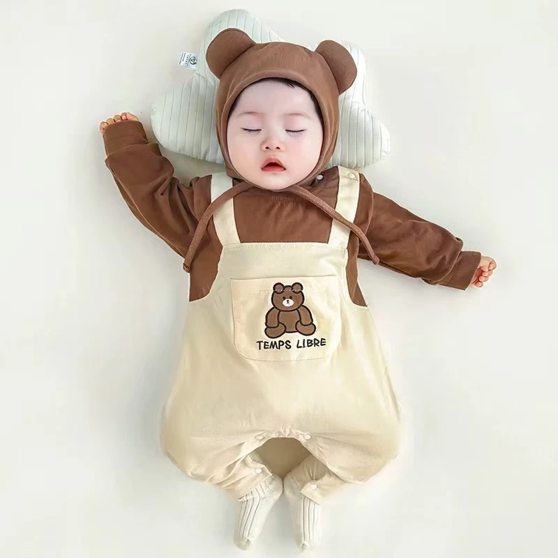 秋季婴儿衣服纯棉a类春秋新款婴幼儿外出服男宝宝帅气连体衣秋装