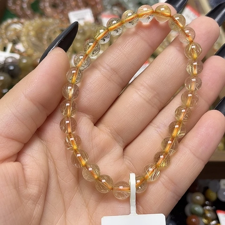 未镶嵌手链水晶金发晶7.1