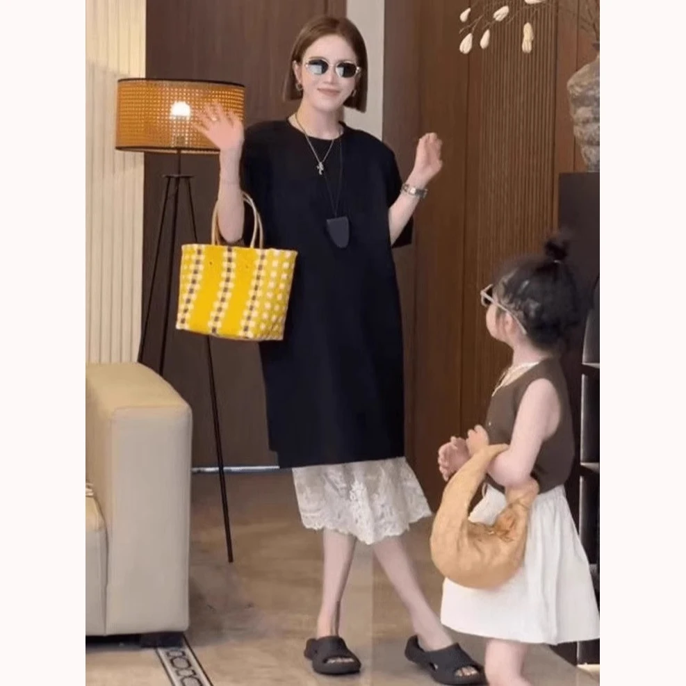 法式气质半身裙套装女2025春夏新款高腰显瘦百搭宽松连衣裙两件套