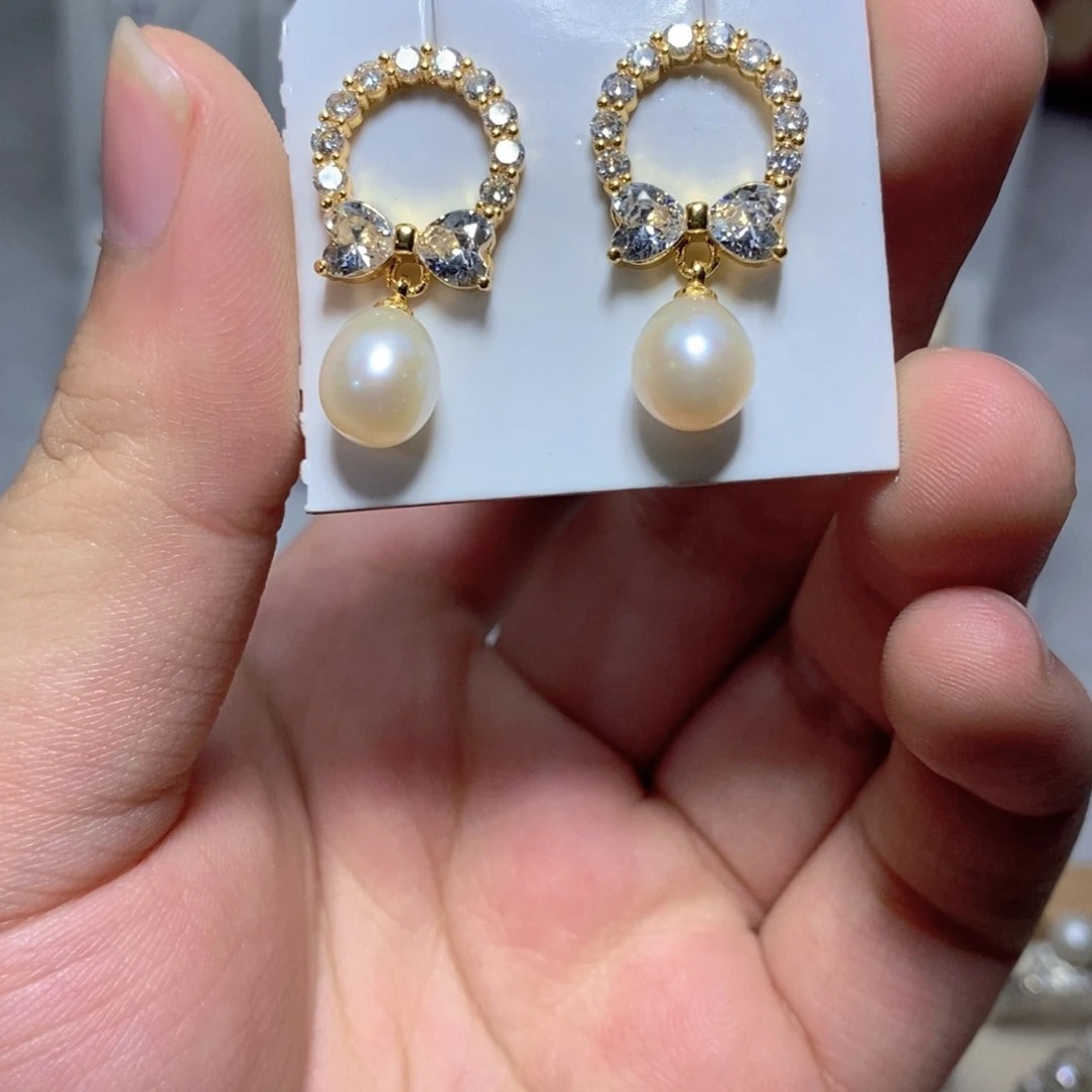 耳饰淡水珍珠银S925镶嵌