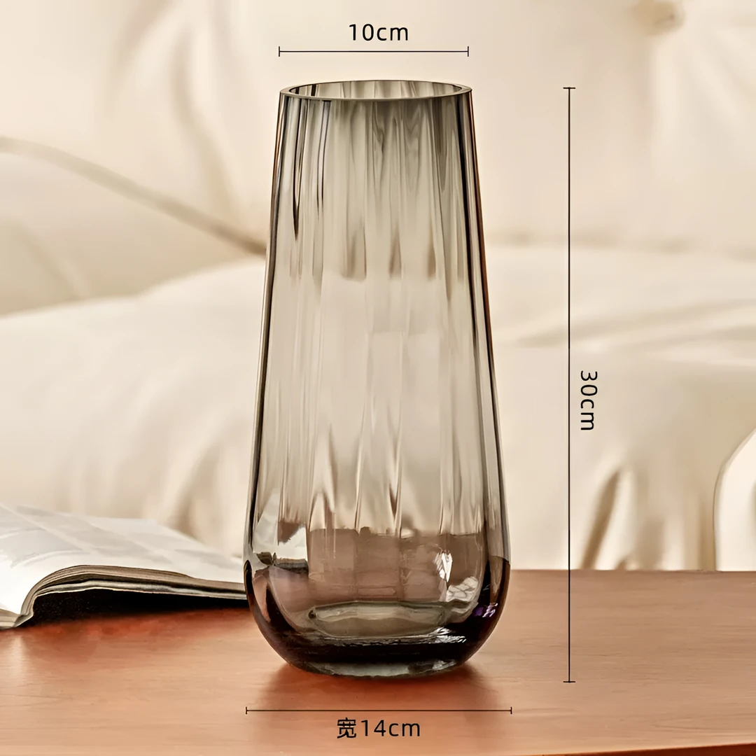 国产人工原色加厚水晶玻璃花瓶北欧鲜切花简约百合玫瑰富贵竹餐桌