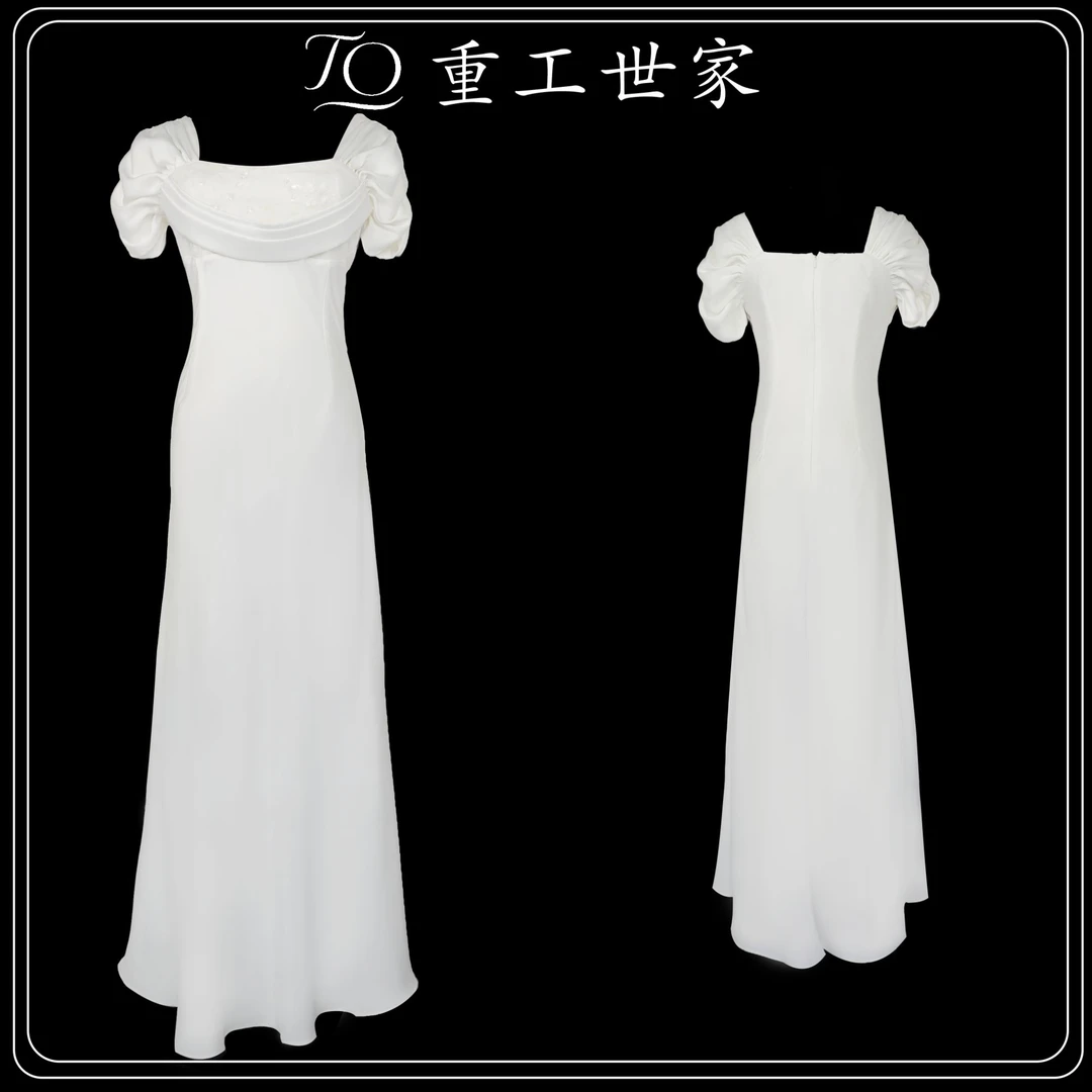 轻奢时尚百搭抽褶泡泡袖连衣裙53-TOML24080681