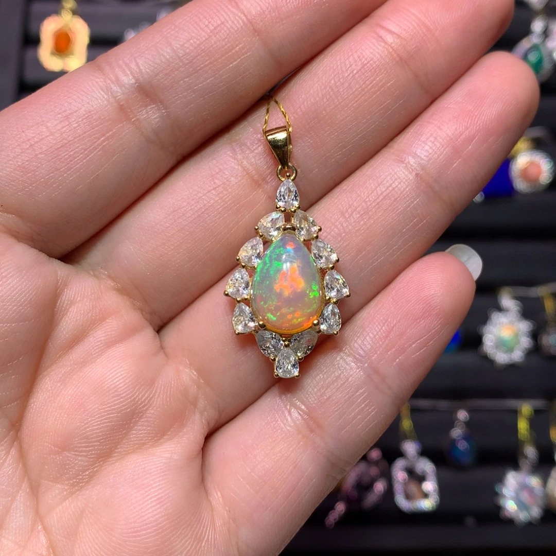 欧泊吊坠款式银S925镶嵌