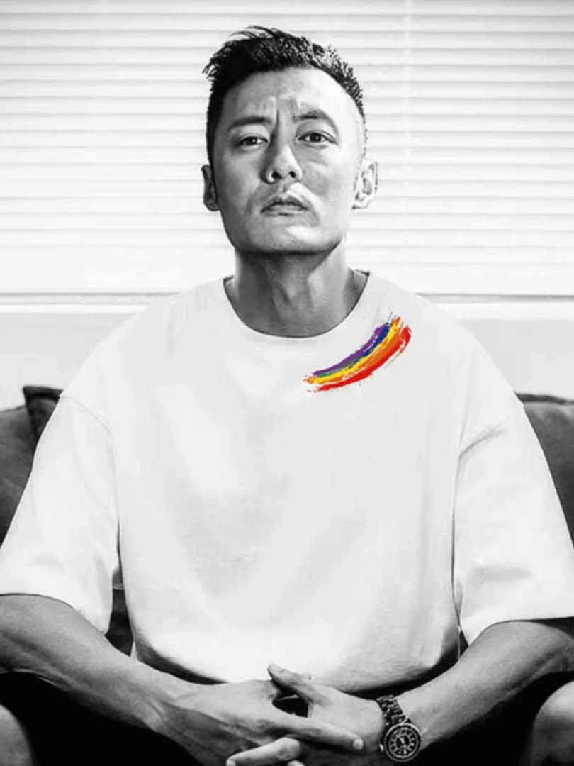 仓石一树潮牌彩虹印花短袖t恤男士2025夏季宽松纯棉圆领情侣上衣