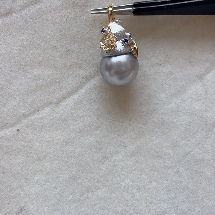 银S925镶嵌海水珍珠套链