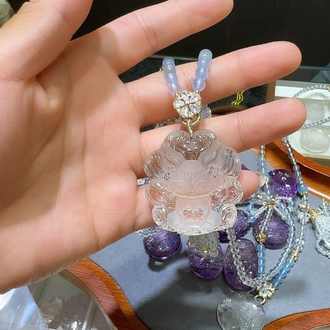 公***双颈饰未镶嵌紫晶白