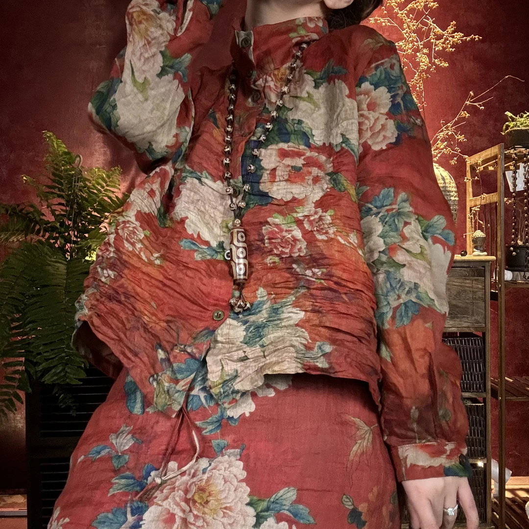 小妖精，双层苎麻开衫（衣长65胸围130左右）