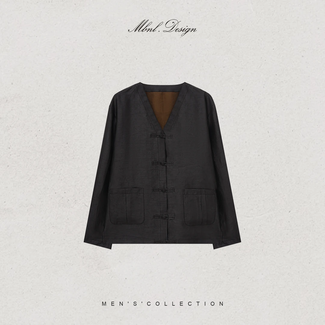MBNL-F「香云-纱禅意风新中式」秦磊男装盘扣桑蚕丝外套LL-LWT0023