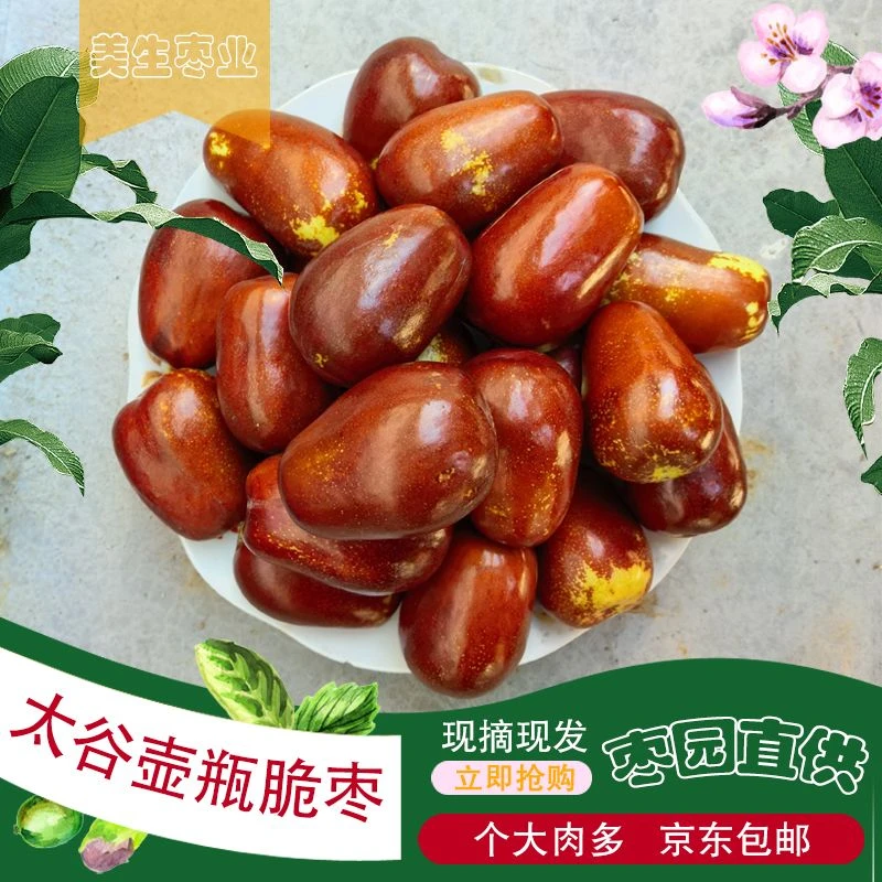山西新鲜枣5斤鲜枣当季现摘整箱青红枣孕妇脆甜枣太谷壶瓶脆枣