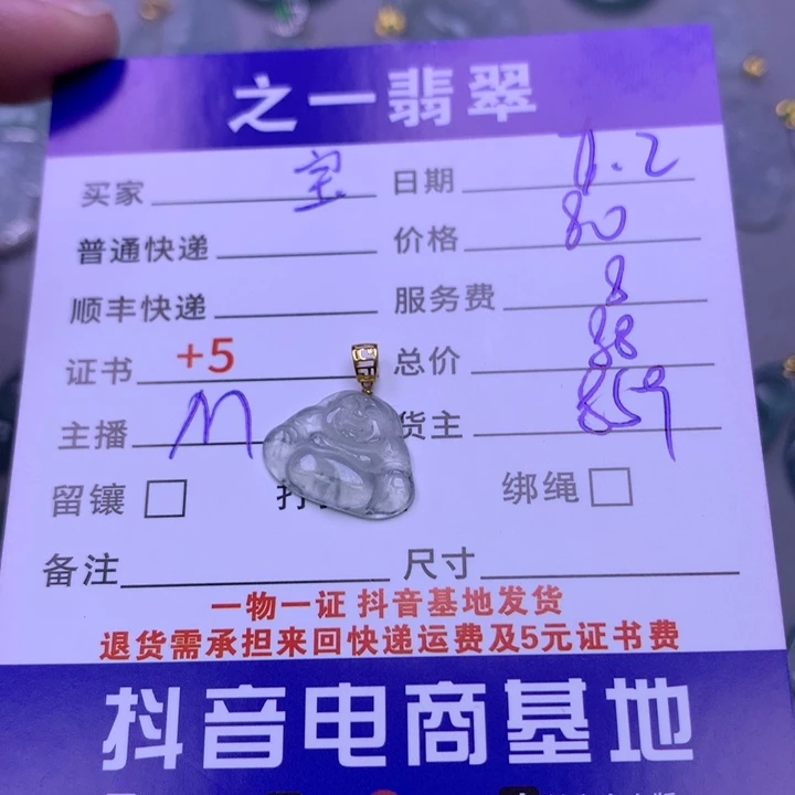 翡翠18K金镶嵌颈饰宝**气翡翠