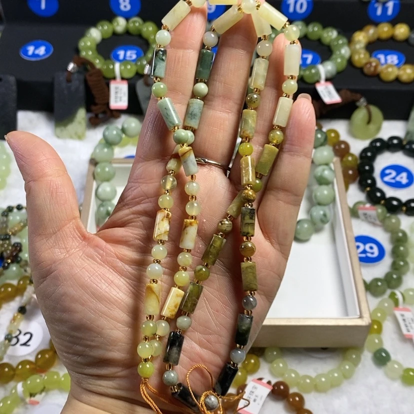 【闪购商品】蛇纹石玉手链合金哥*好