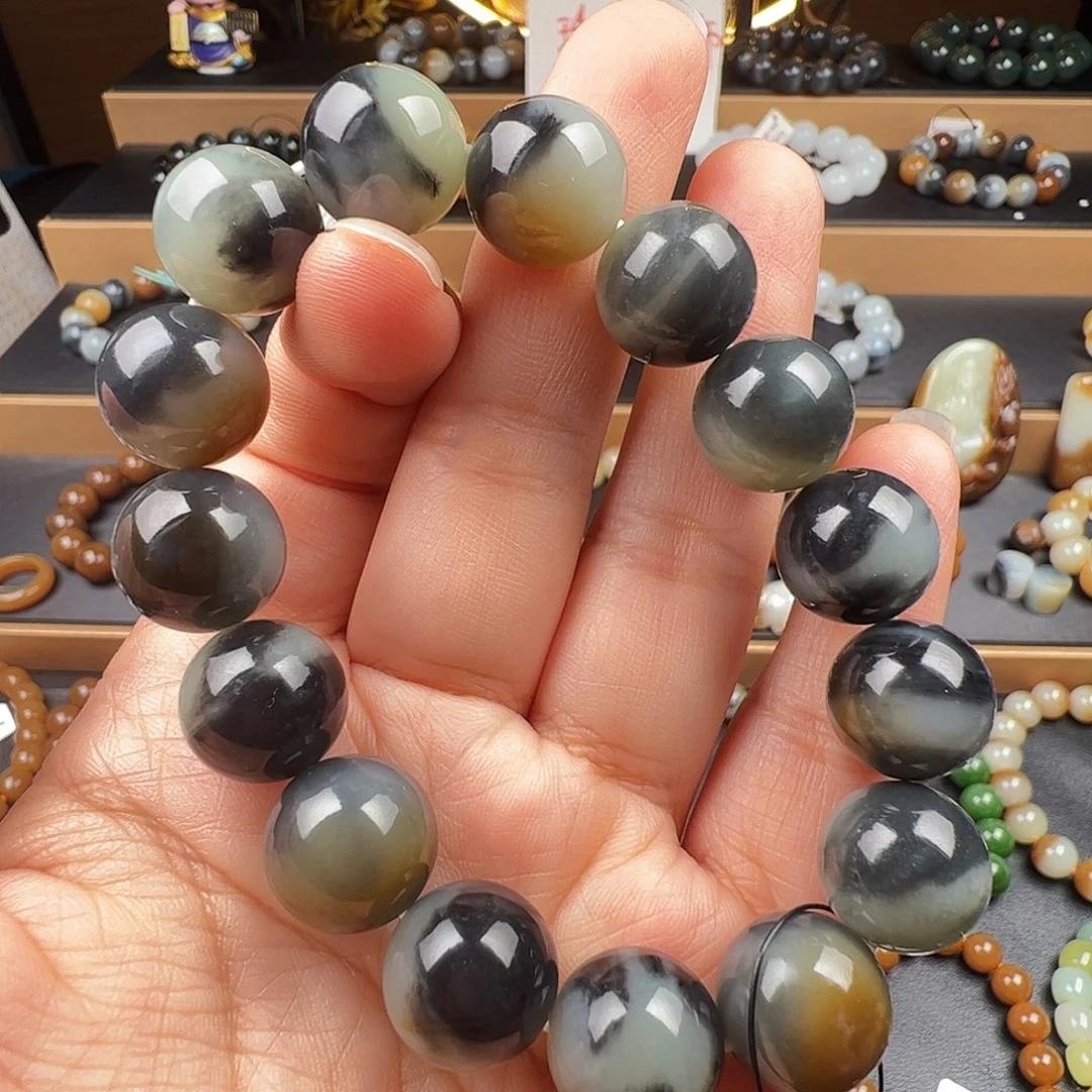 和田玉未镶嵌手链新疆若羌楼兰三色卡14