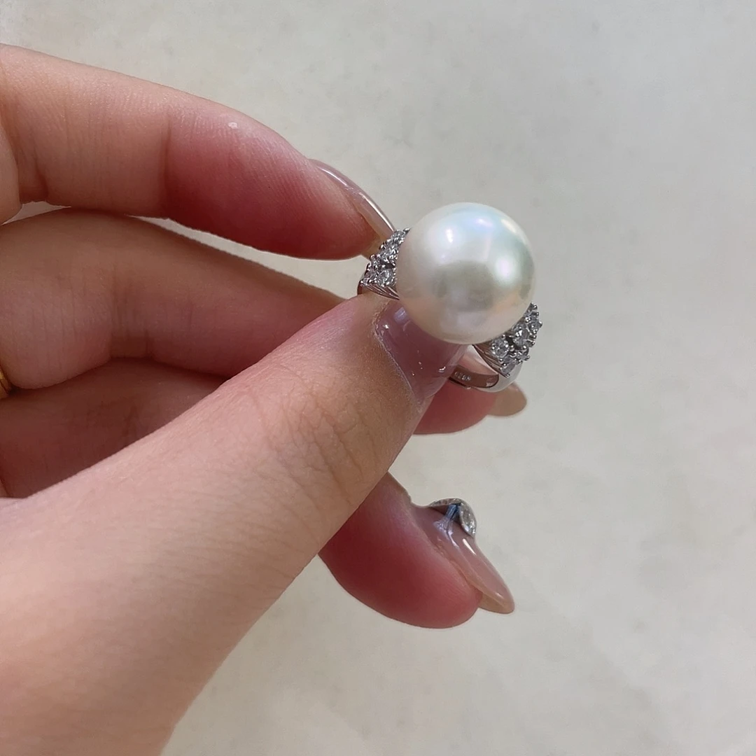 银S925镶嵌淡水珍珠戒指