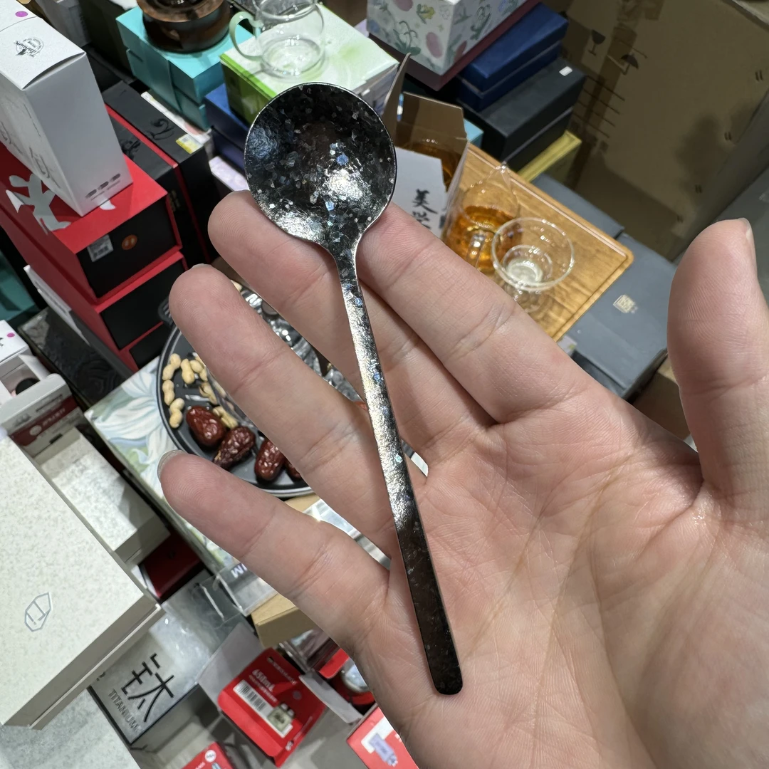 纯钛咖啡牛奶可爱小圆勺