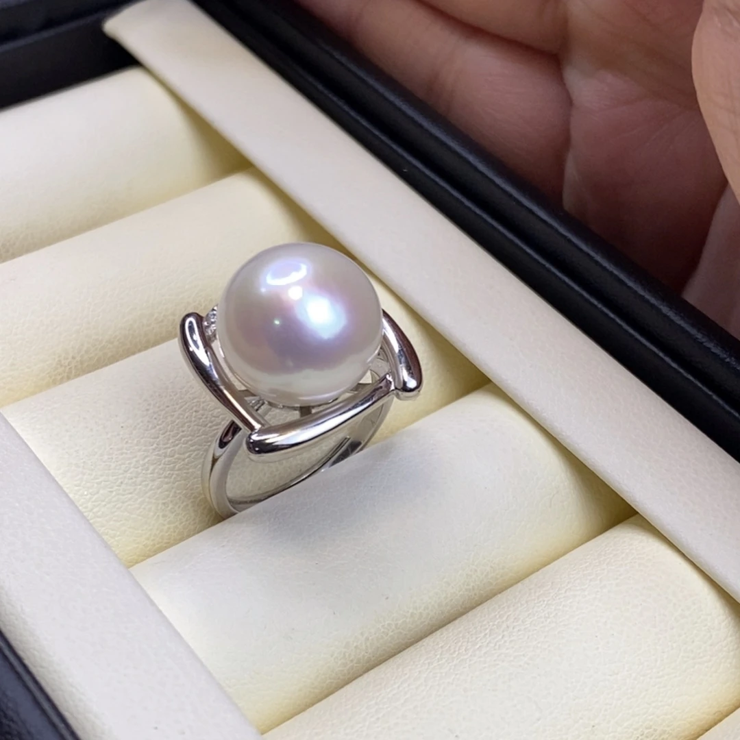 戒指银S925镶嵌淡水珍珠特价