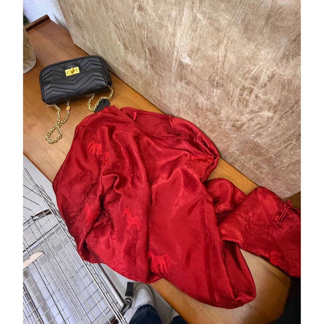 木子静-「红马精神」重工高定重工气质显瘦气质新中式衬衣