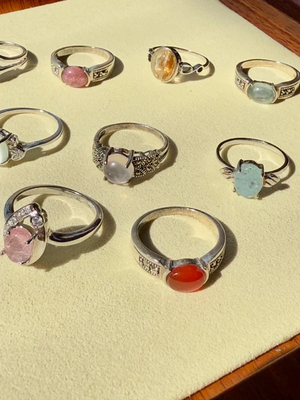 【直播间福利】天然水晶925银戒指，可做证书