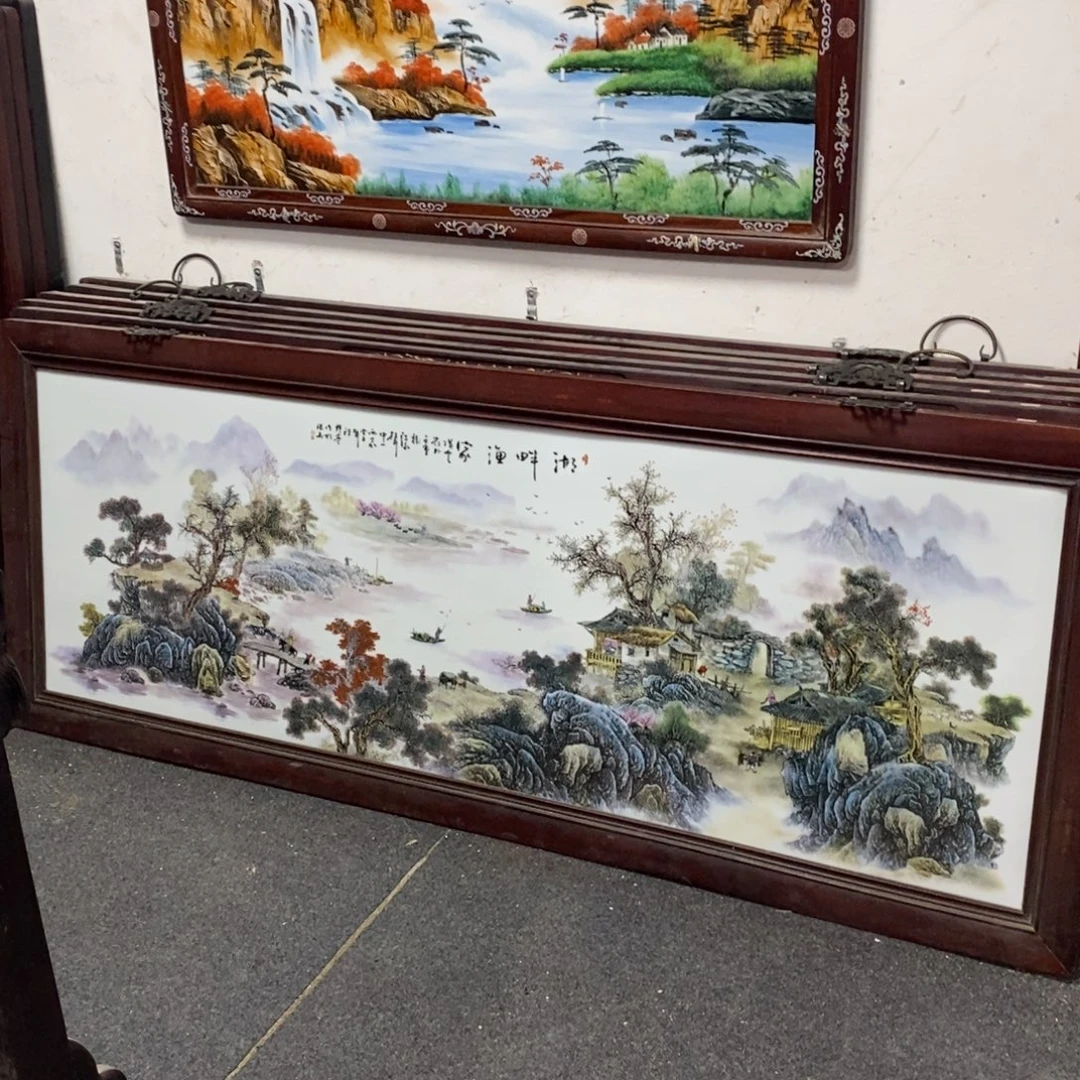 瓷185*74*1景德镇瓷板画柴窑烧制