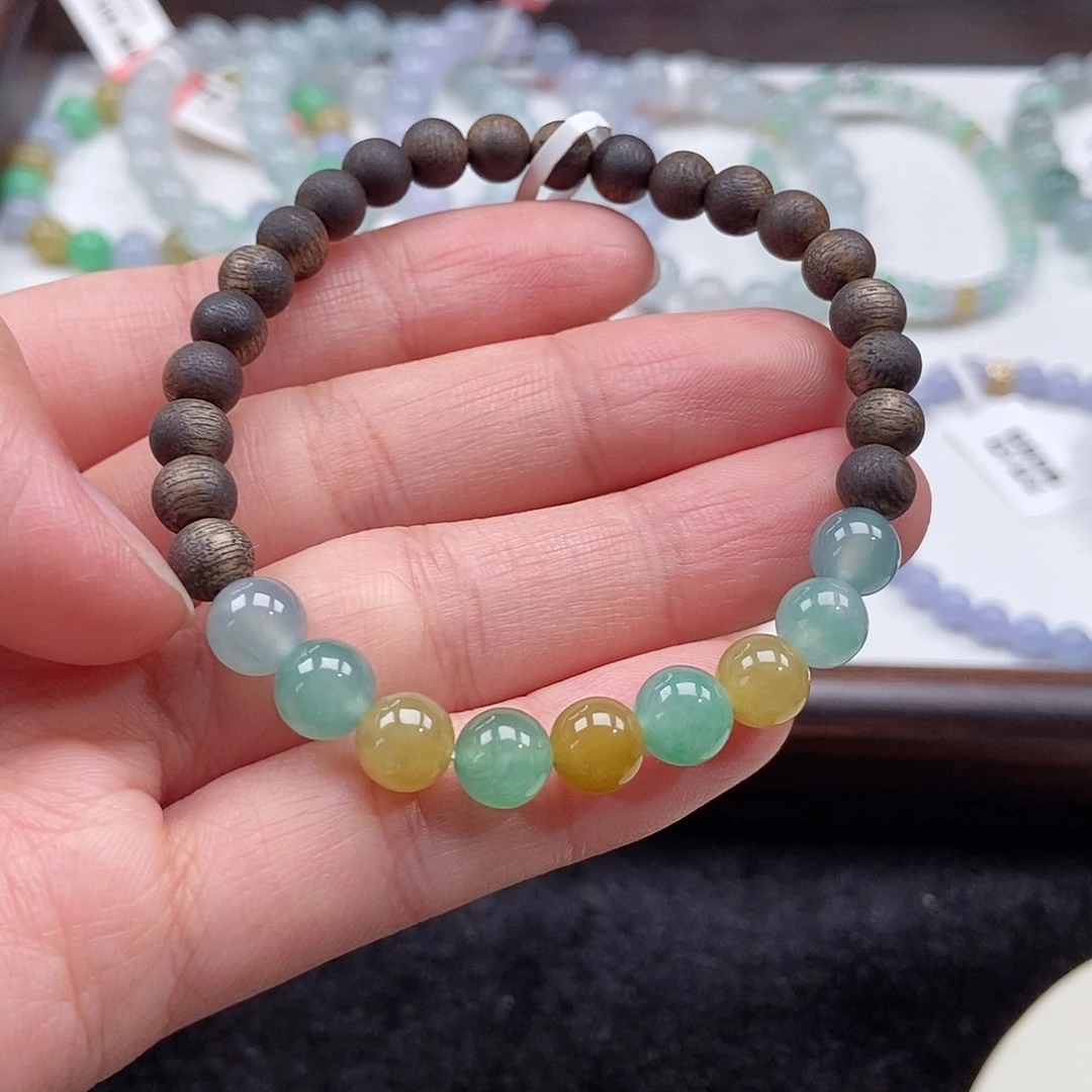 翡翠未镶嵌手串卡7