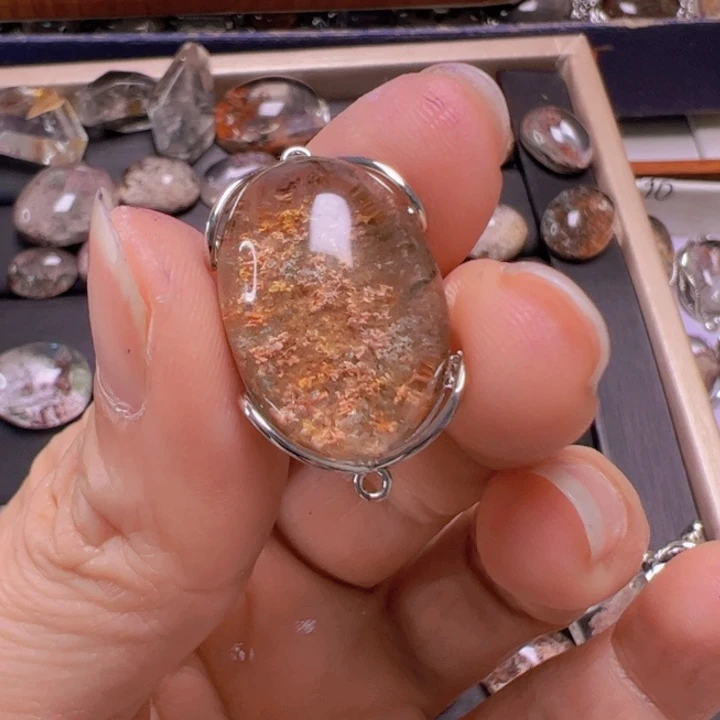 水晶手链银S800镀金镶嵌浪**丶