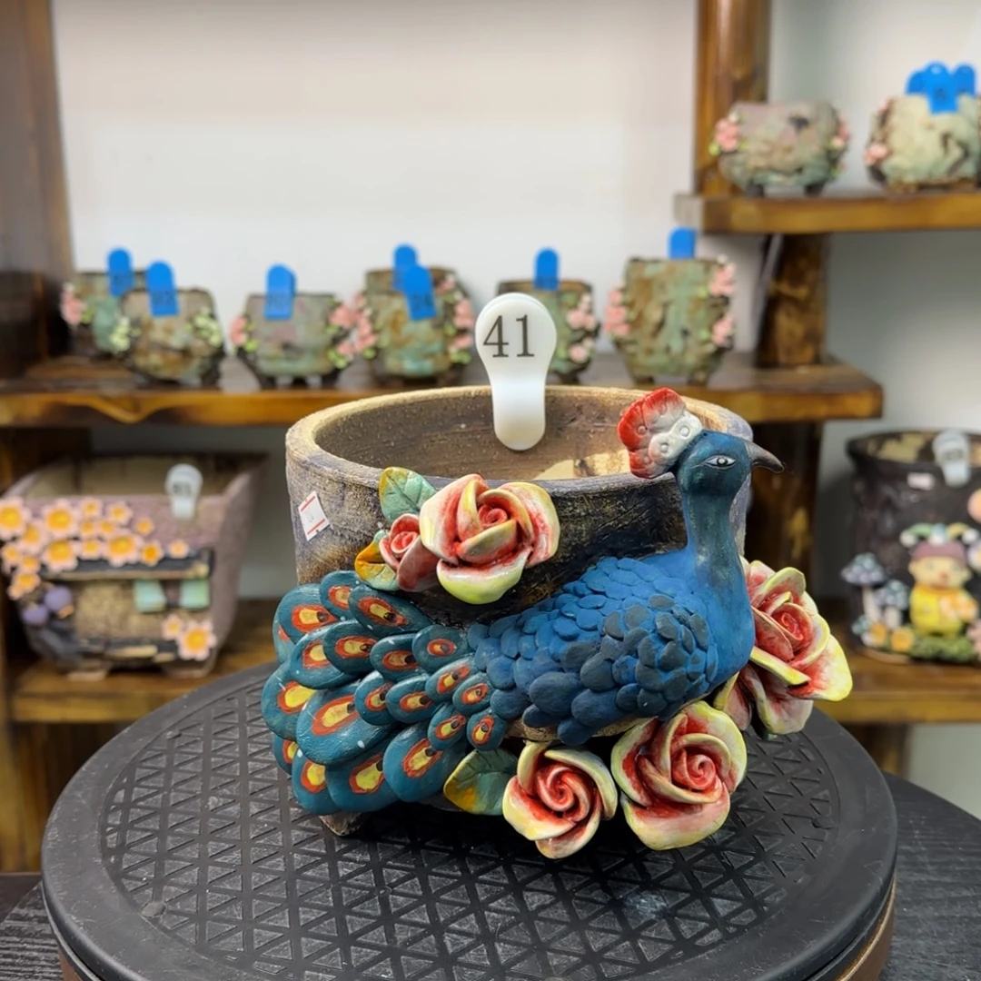 本默花器麦饭石花盆