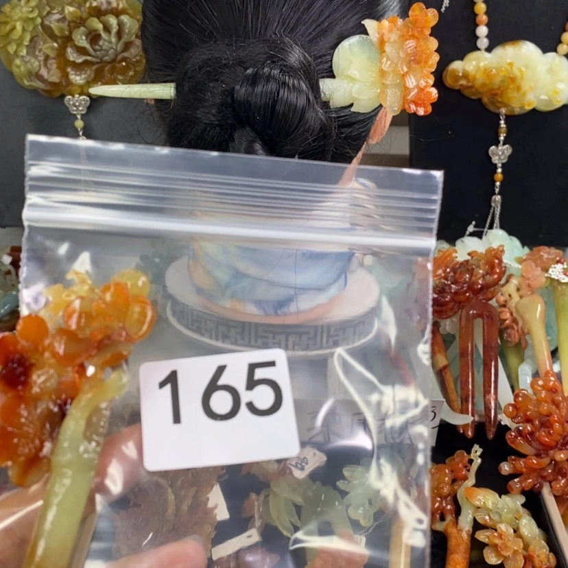 【闪购商品】岫玉发饰未镶嵌飘*?