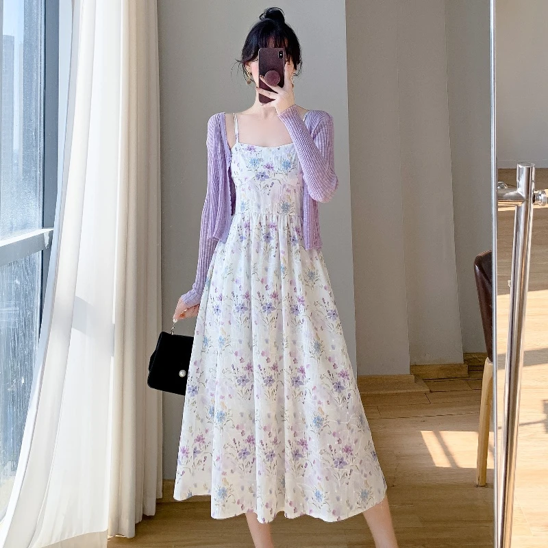 甜美小清新碎花吊带连衣裙女春夏2025新款温柔风超仙显瘦初恋长裙