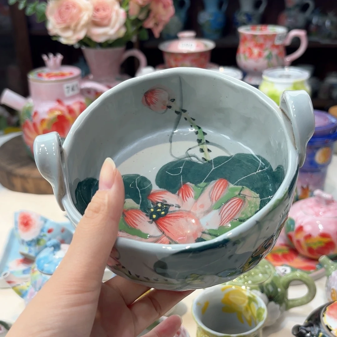景德镇手绘高温釉下彩陶瓷茶具
