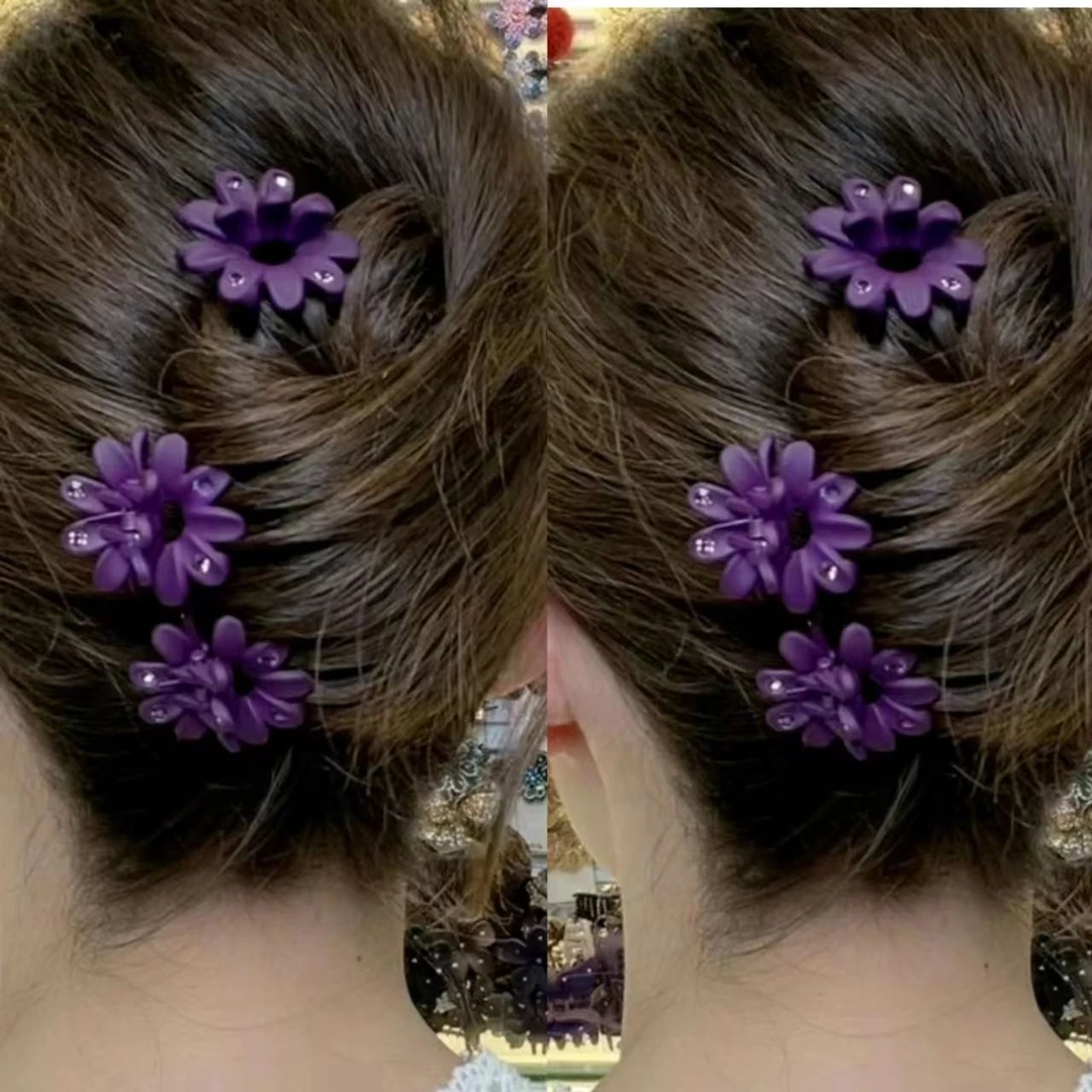 轻奢菊花精致小抓夹捷克钻花朵抓夹后脑勺新款发夹磨砂新款