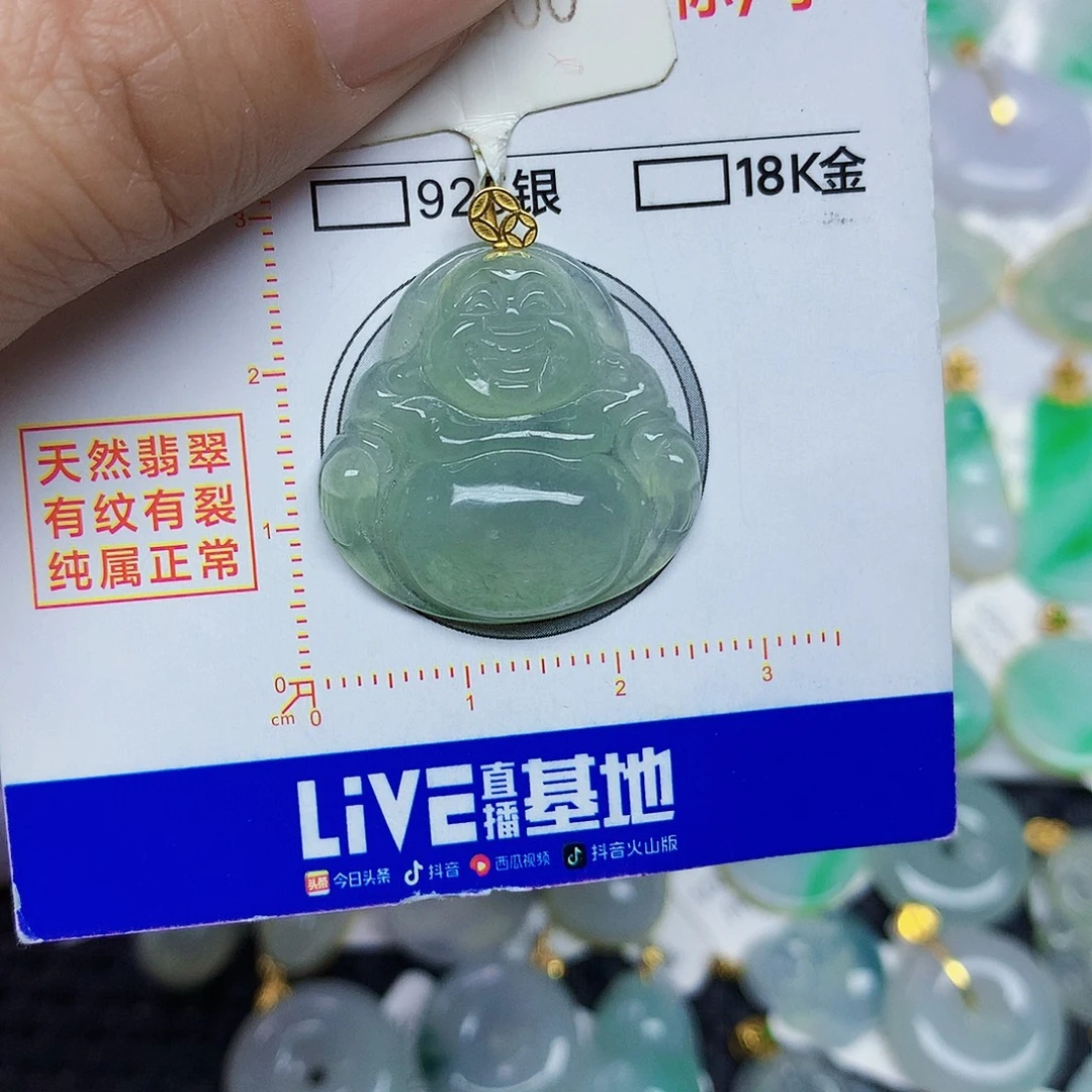 翡翠18K金镶嵌颈饰3457789