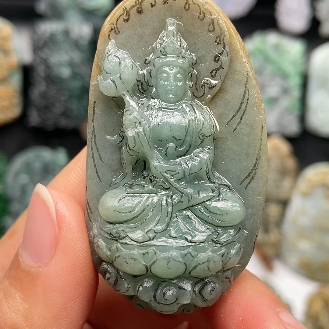 定制翡翠未镶嵌十**生天然缅甸翡翠A货毛货抛光定制