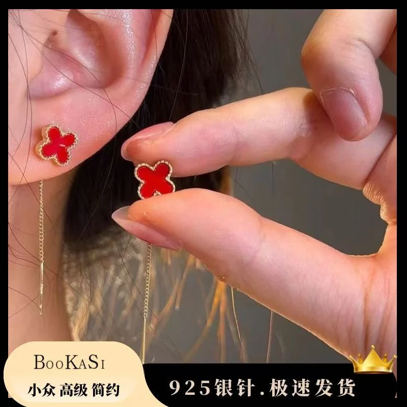铜合金耳饰 925银针「星河雾云海」红是幸运红，花是一路生花 X-15