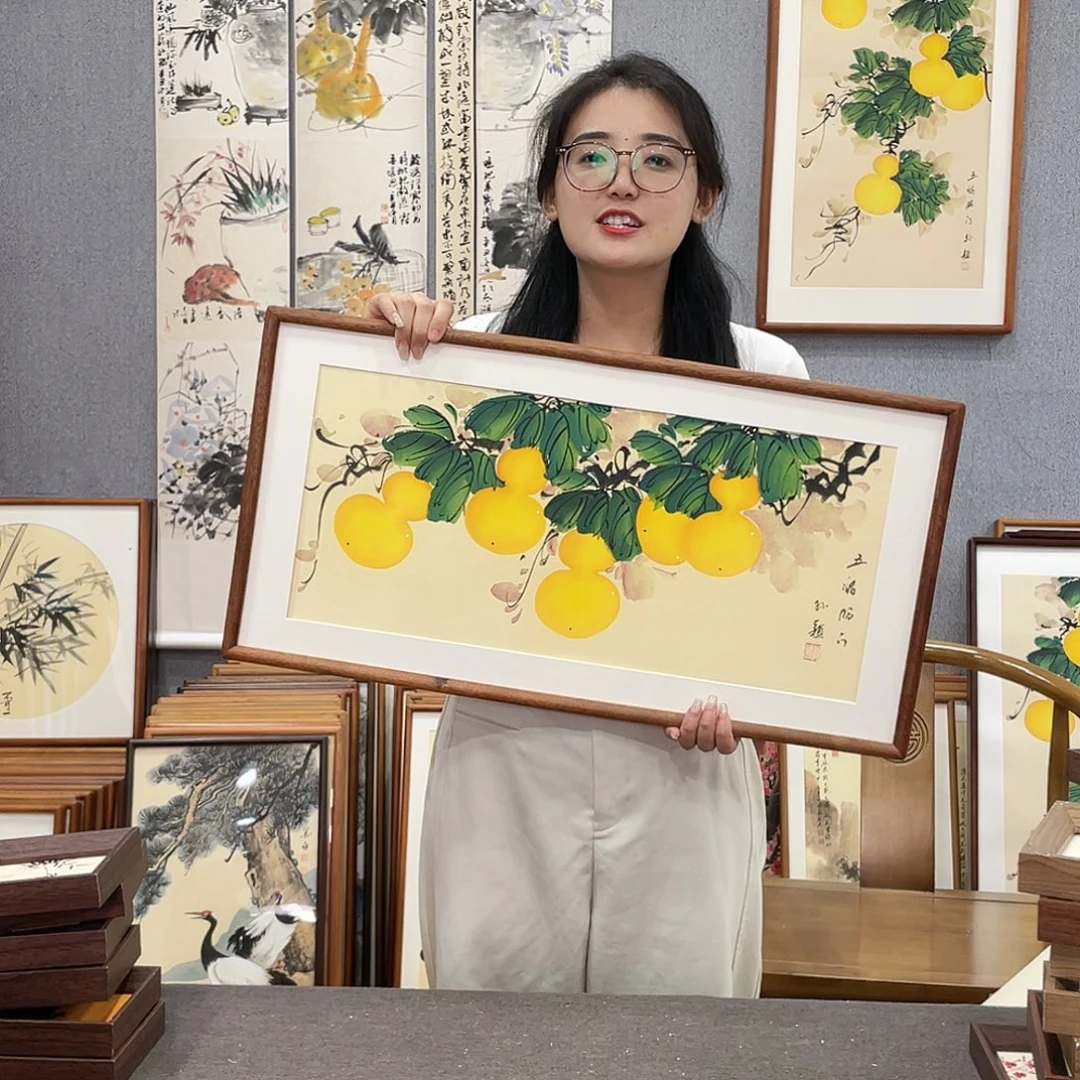 书法手绘带框尺寸：36*69