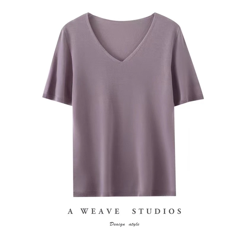 V领一线成衣短袖   薅羊毛1075