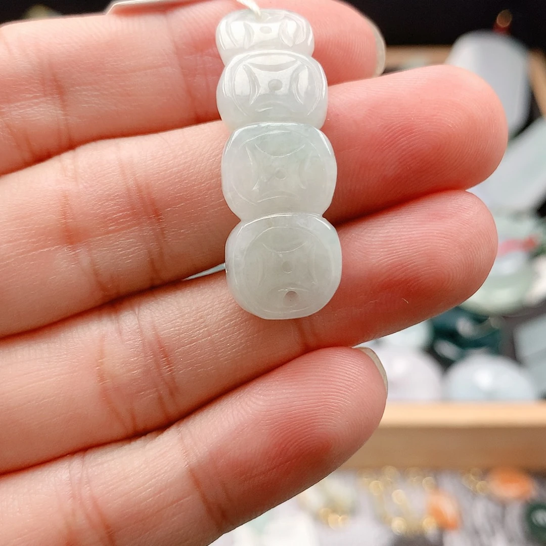 翡翠未镶嵌吊坠(不含链)22铜钱手牌