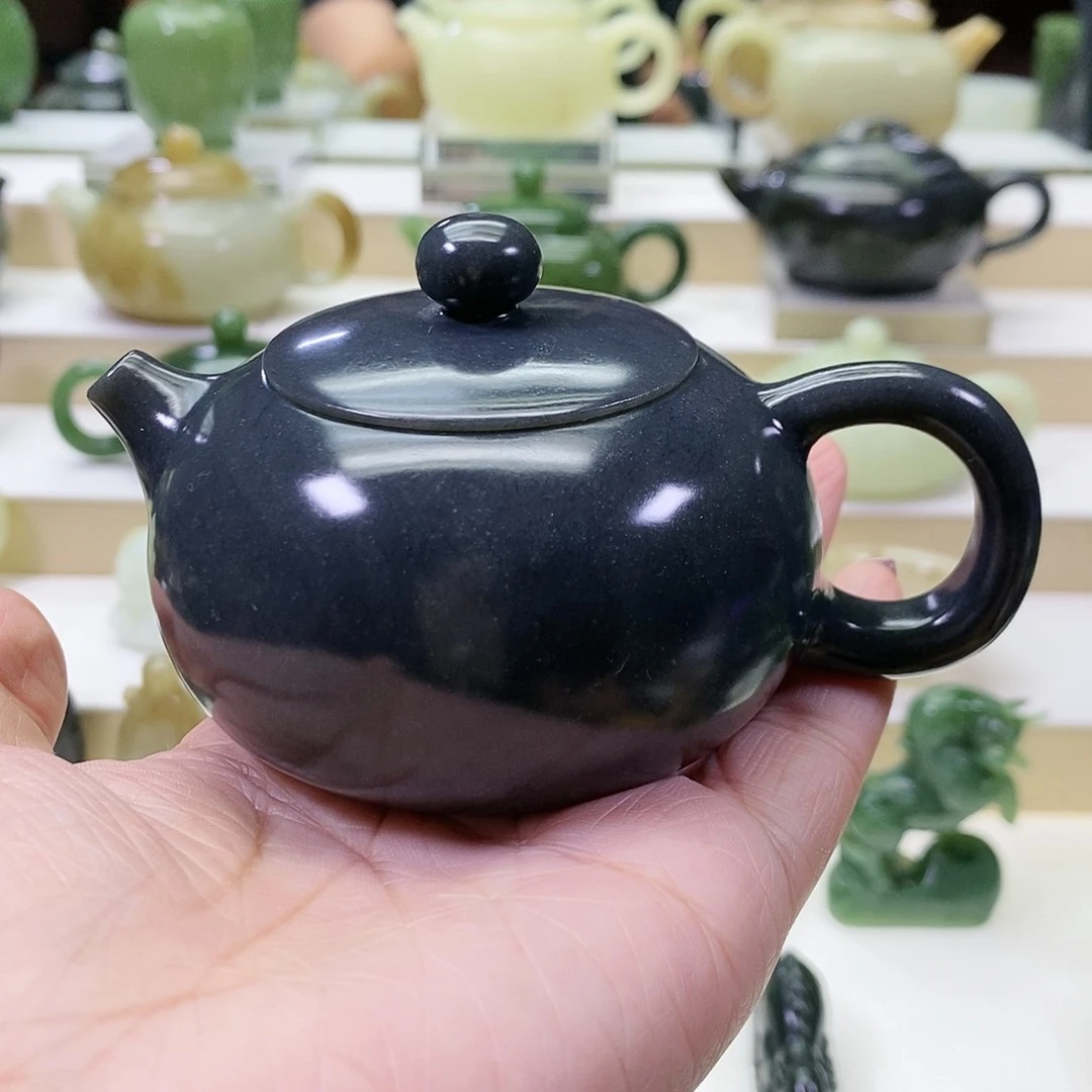 和田玉未镶嵌挂件茶壶150ml