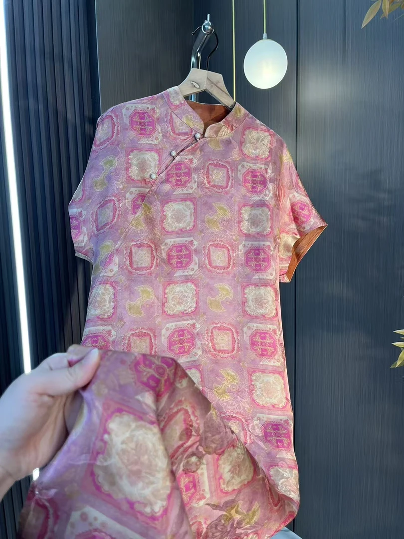 【醉桃源】新中式重工提花盘扣设计旗袍连衣裙2025B0585-伊伊