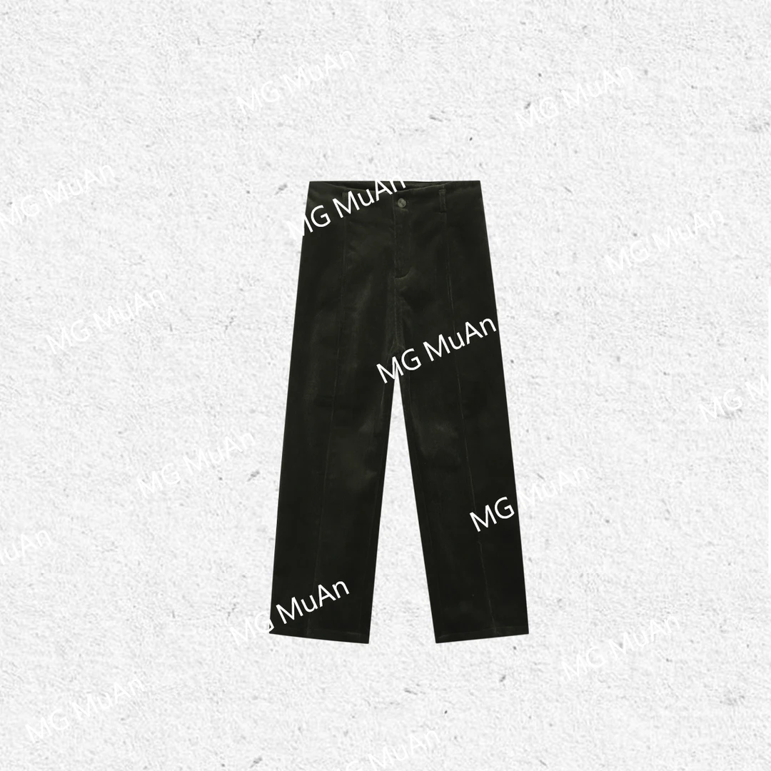 JADE阿毛：《独立老钱裤》定制灯芯绒高级九分阔腿裤女MG-F8067