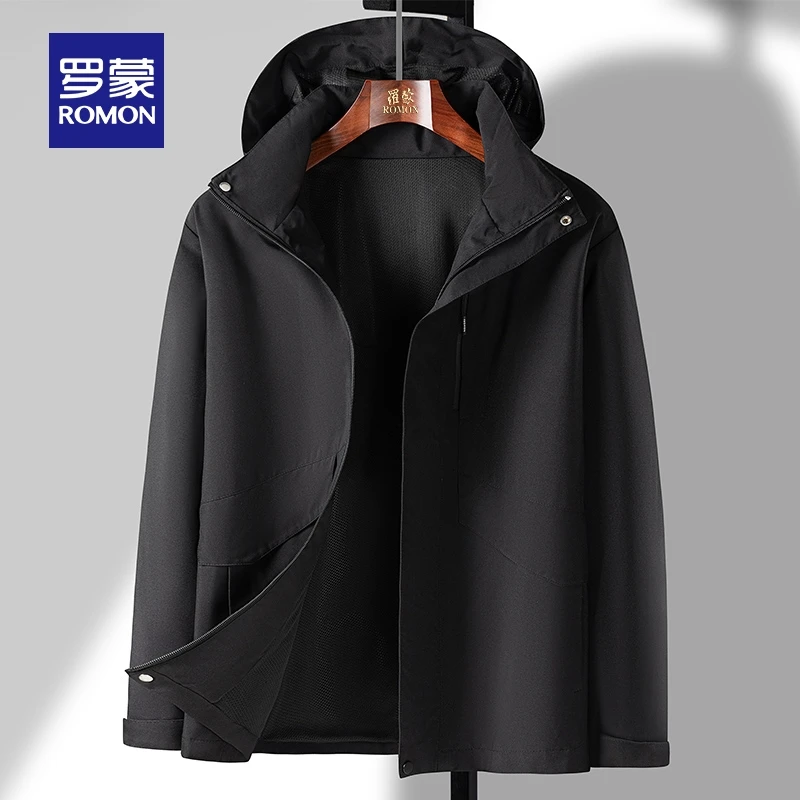 【可拆卸帽】罗蒙情侣款时尚百搭冲锋夹克衣服2025秋季新款登山