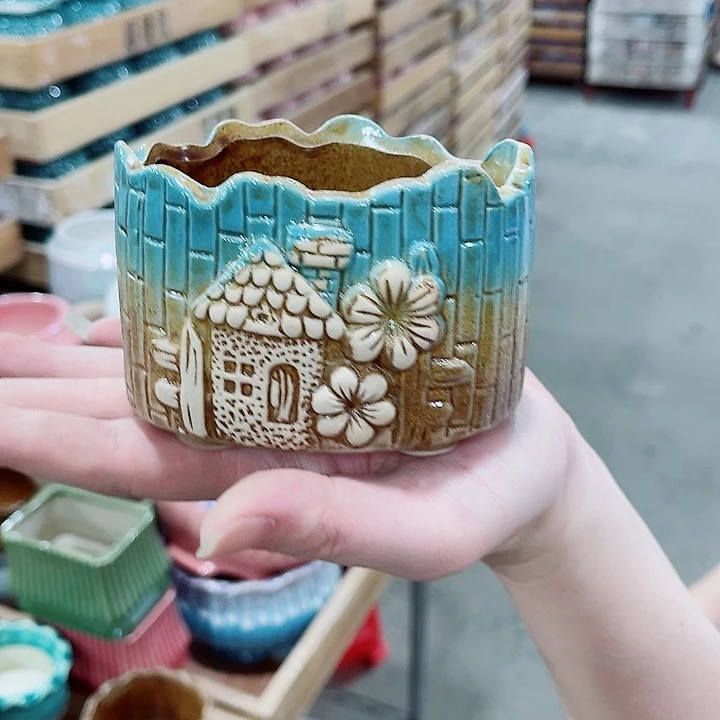 有孔，凑10元包邮陶瓷花盆发货！