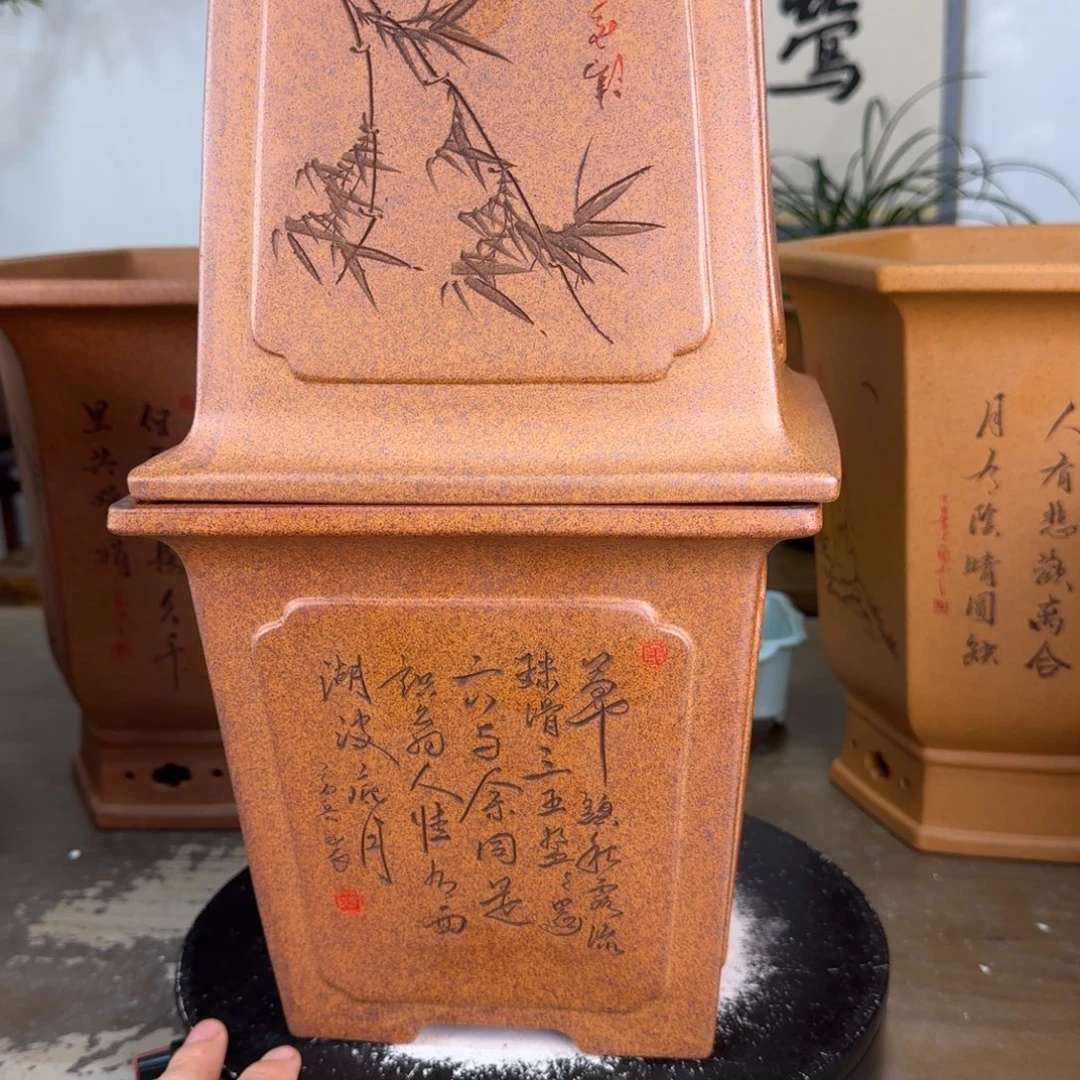 杜***若紫砂花盆紫砂花盆个