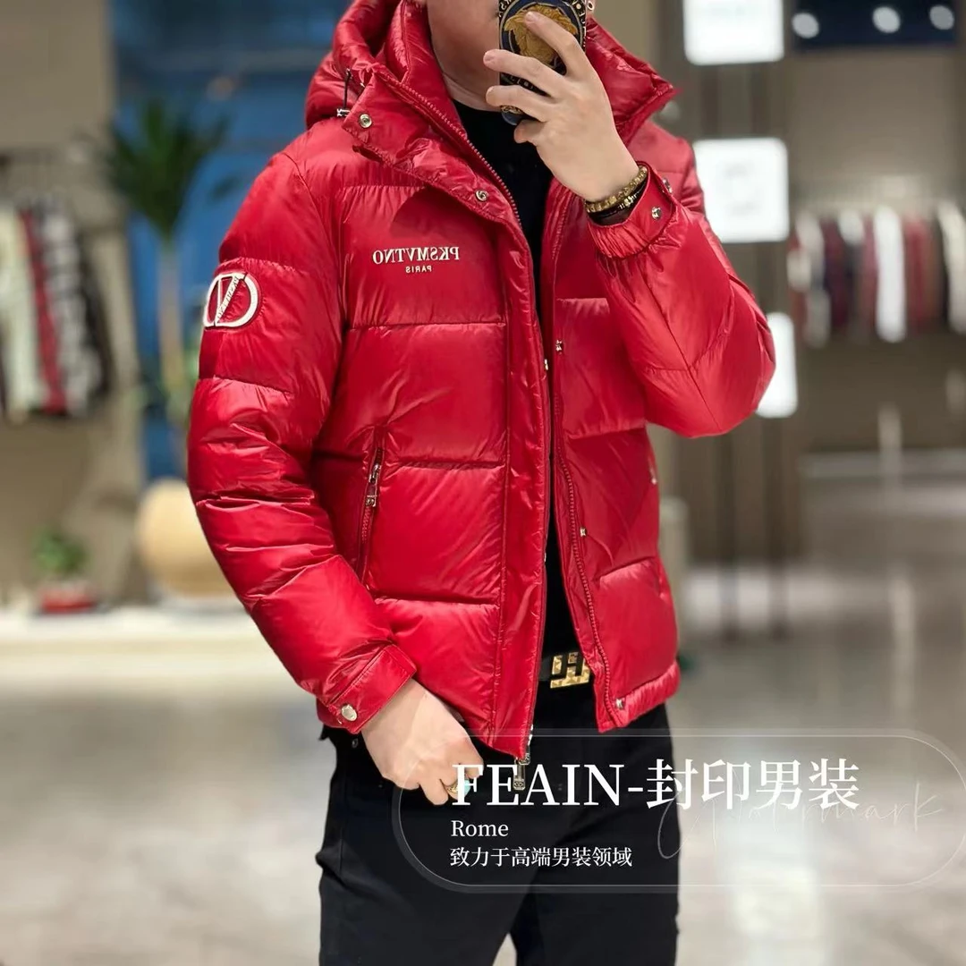 高端定制男士立体修身裁剪设计连帽羽绒服8566