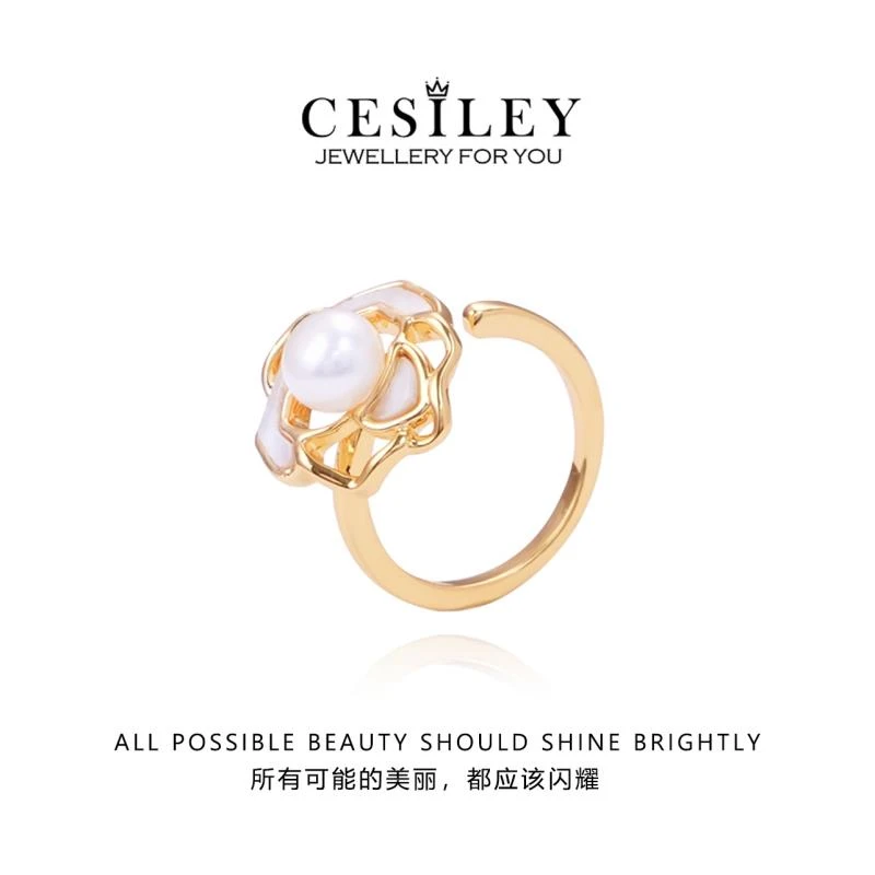 铜合金戒指 铜合金戒指 经典山茶花戒指DTC3008