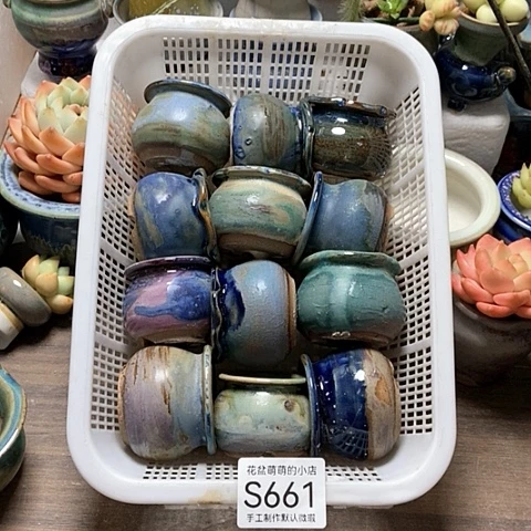 紫砂花盆661微瑕品口径3到4左右