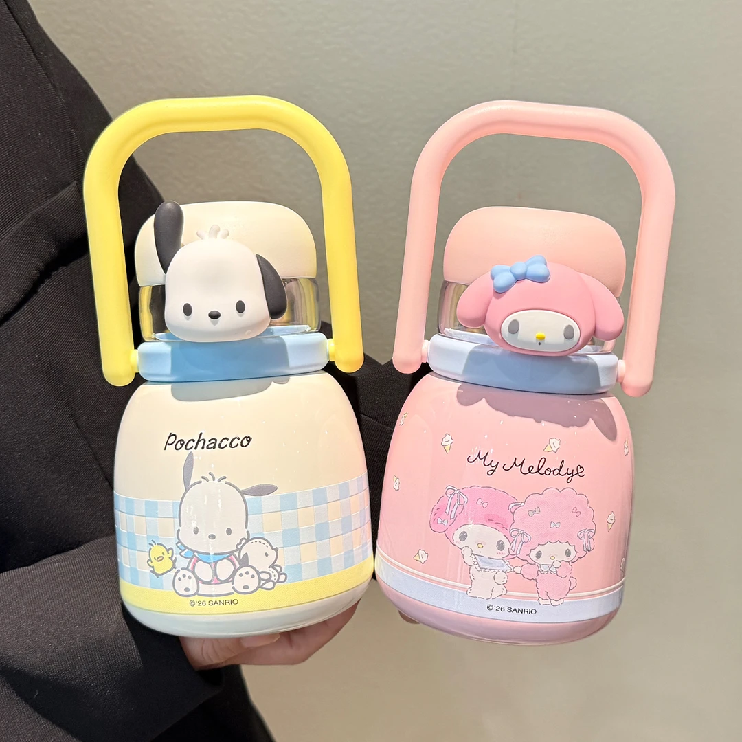 三丽鸥保温杯女高颜值库洛米儿童水杯上学专用双饮杯带茶隔大肚杯