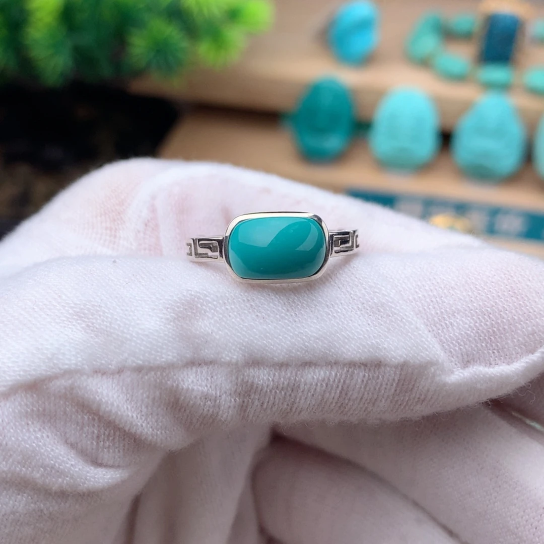 绿松石珠宝奇石银S925镶嵌