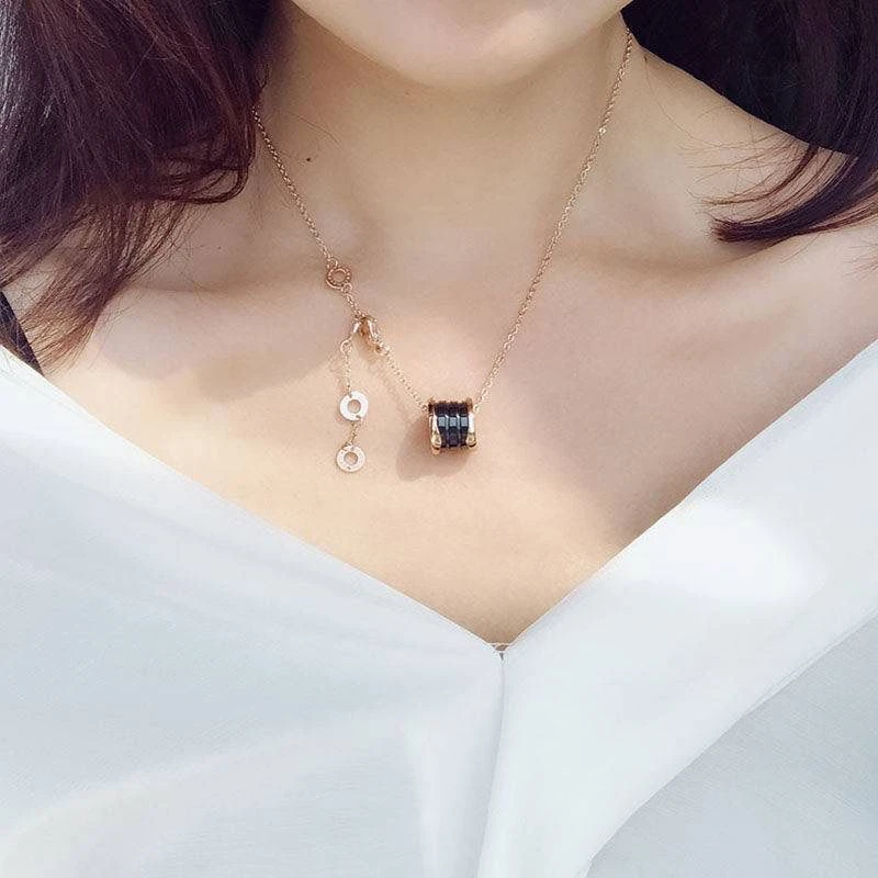 钛钢项链 永不掉色 小蛮腰陶瓷项链男女款高级感轻奢毛衣链锁骨链